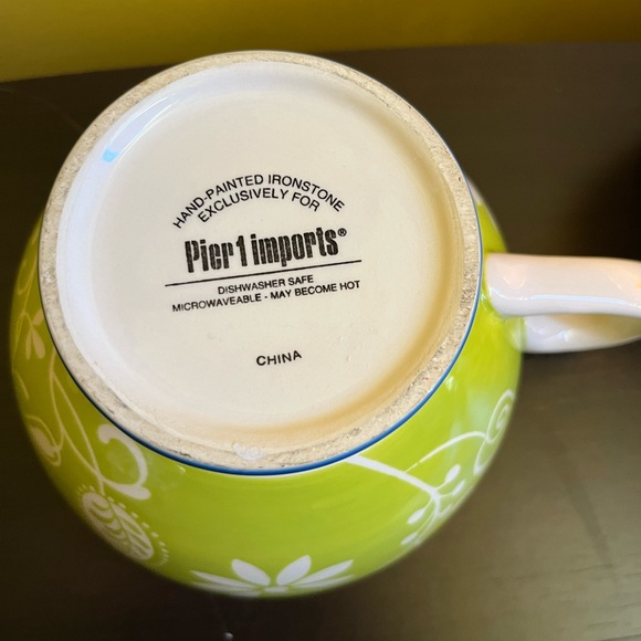 Pier 1 Imports hand painted bowl/mug with handle - Picture 4 of 8